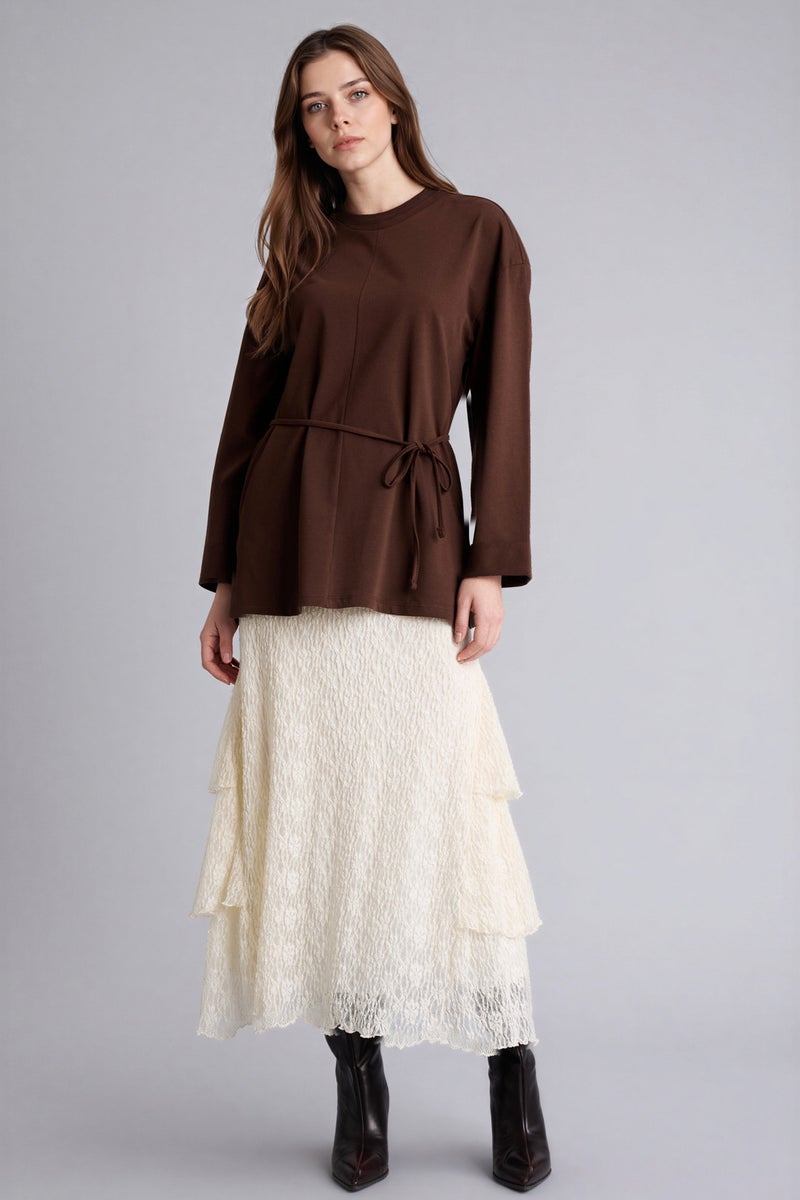 ديفاكتو جيبة تريكو ميدي دانتيل بقصة A - Image 2